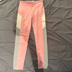 Nike Kids Leggings in Pink, Cream, and Gray